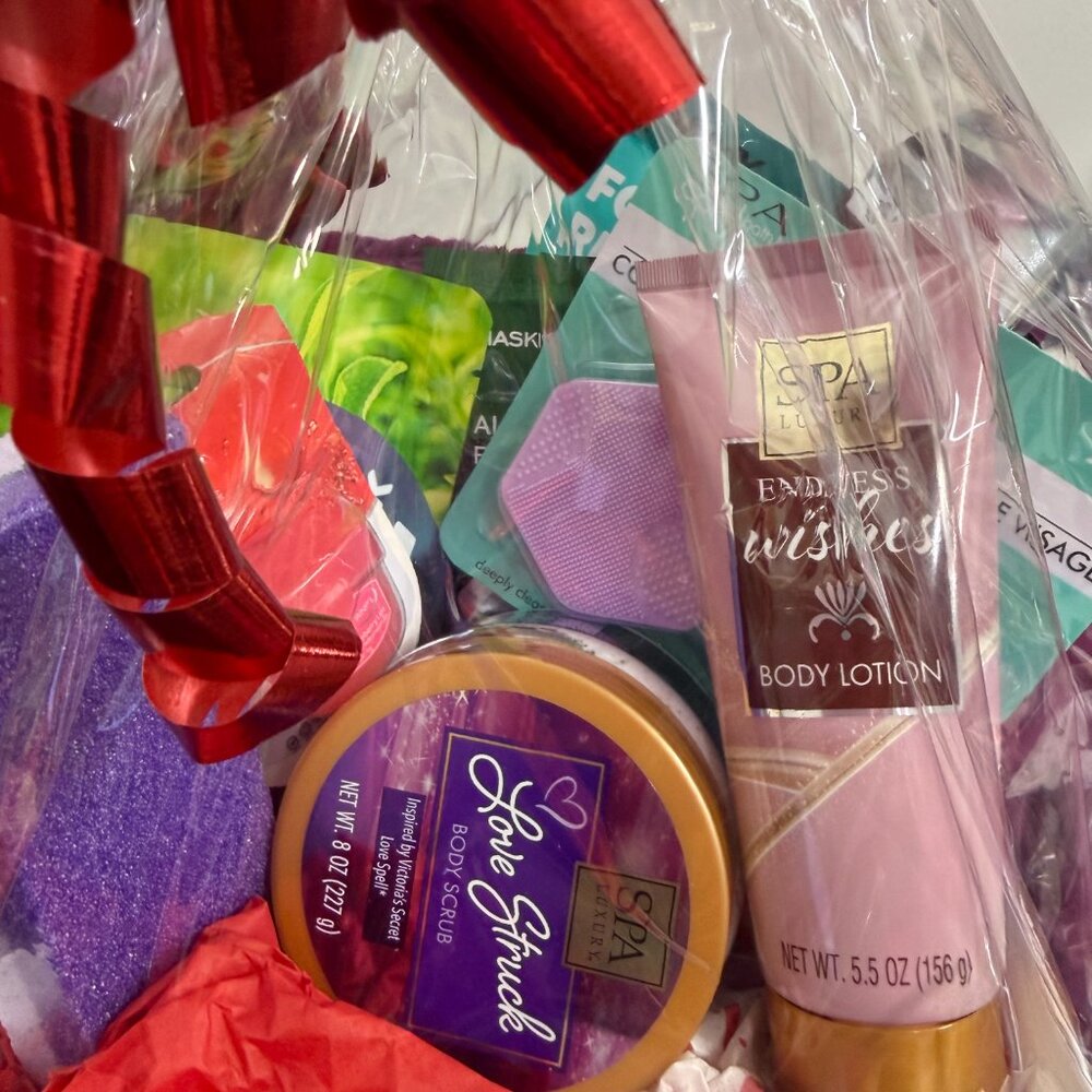 Self-Care Body & Beauty Valentine's Gift Basket - Scrub, Lotion, Lip Care & More - Picture 5 of 6